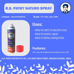 R. S. Pathy Marunthu Naturo Spray 100 ml (Refill Pack for Dispenser)