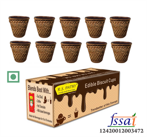 R.S. Pathy Edible Biscuit Cups 15g X 10 Cups (Chocolate Flavour)